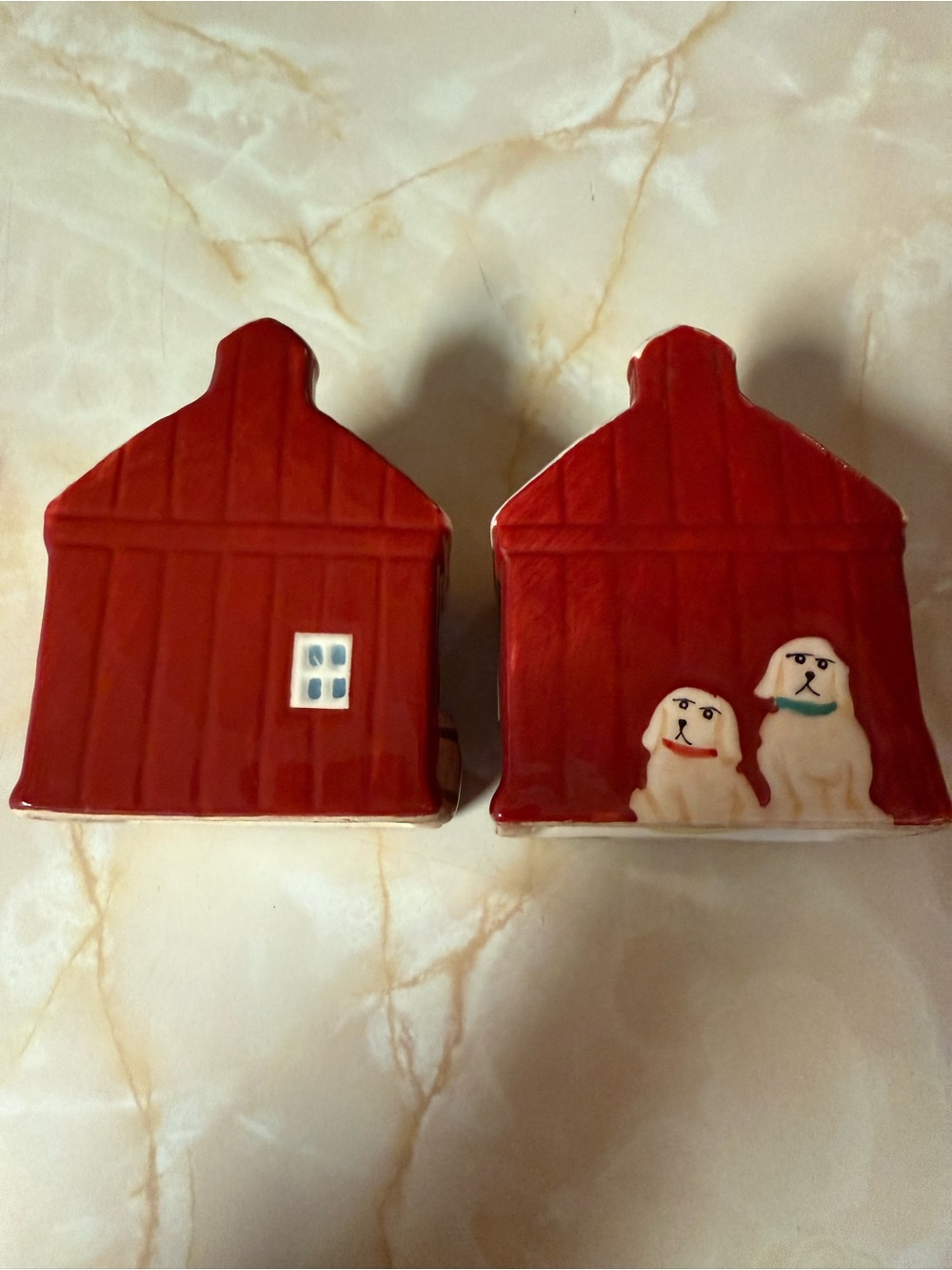 Pioneer Woman Red and White Barn Ceramic Salt & Pepper Shaker Set - Home Accents - Picture 3 of 8